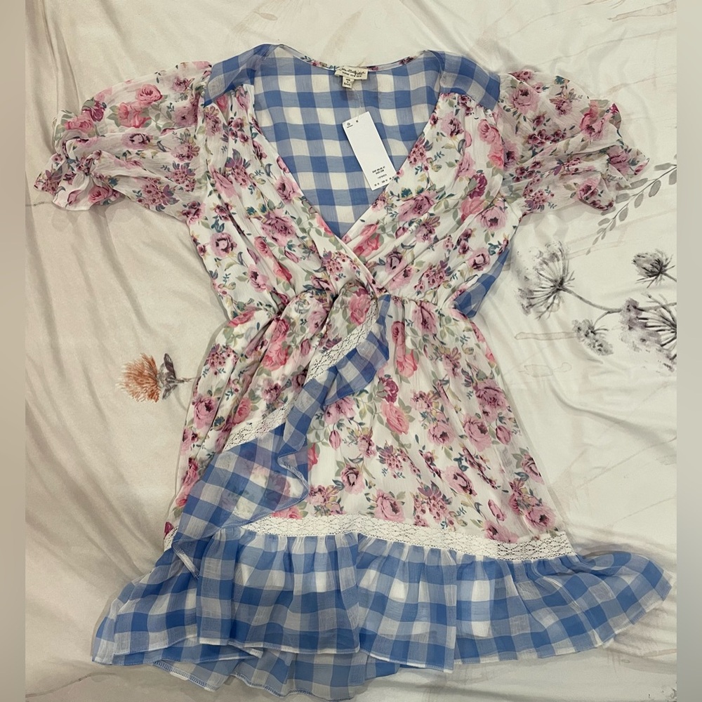 Miss Selfridge chiffon frill hem mini dress